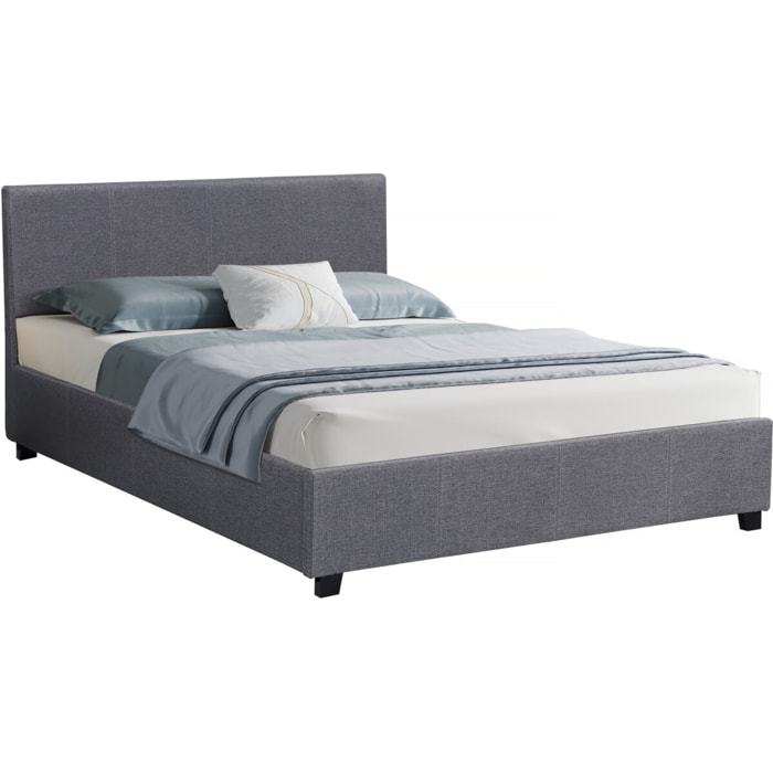 Lit double avec coffre "Carla" - 140 x 190 - Gris