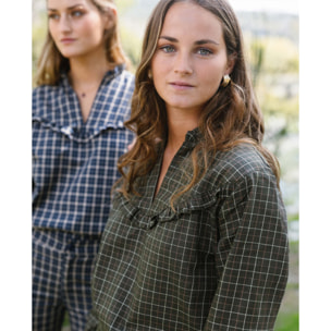 Blusa de manga larga con volantes