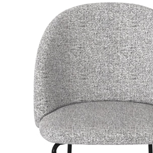 Lot de 2 chaises en tissu chiné gris clair - Karl