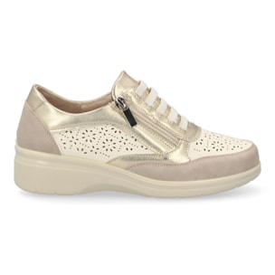 Zapatillas mujer cuña con cremallera cómodas y calados.