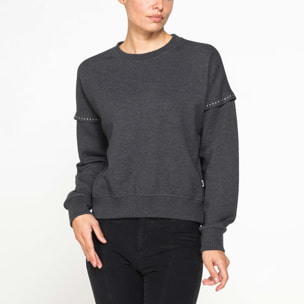 FELPA GIROCOLLO OVERSIZE FIT IN COTONE