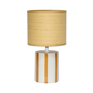 Lampe de table intérieur céramique moutarde H 28cm - Aurore
