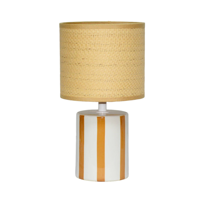 Lampe de table intérieur céramique moutarde H 28cm - Aurore