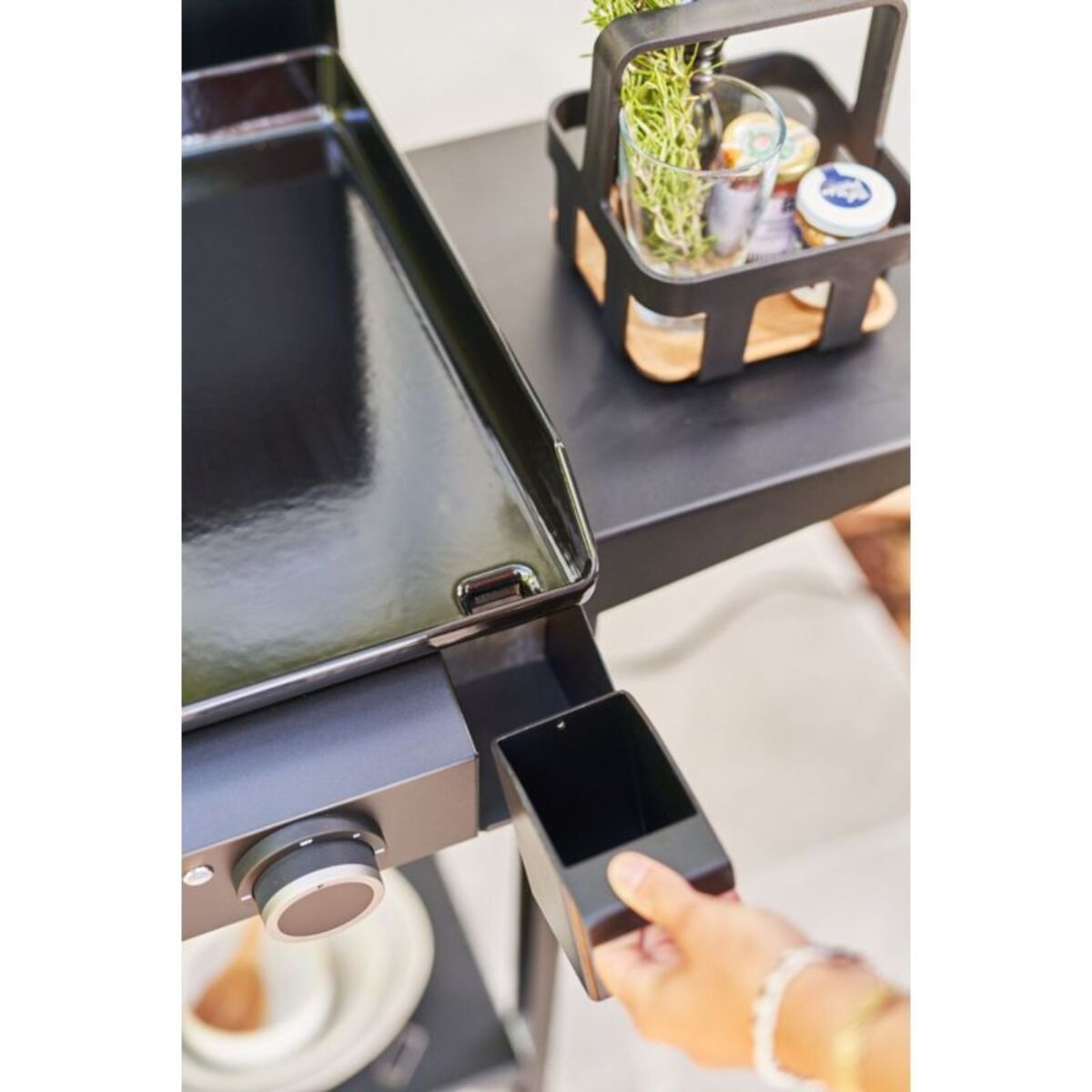 Plancha électrique FORGE ADOUR ACIER BASE 60A noir 2 brûleurs à poser, 57.5x37.9 cm