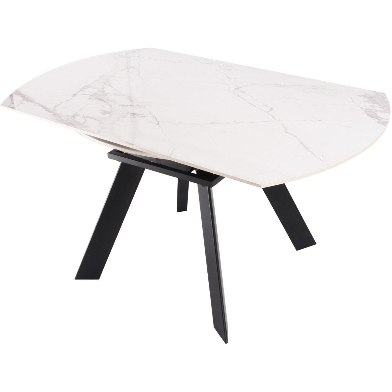 Table à manger ronde extensible 3/6 couverts en céramique effet Marbre - CIRCE