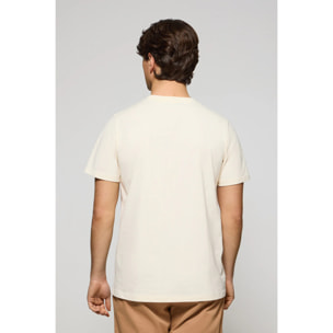 Camiseta color crudo con cuello redondo y bordado Rigby Go