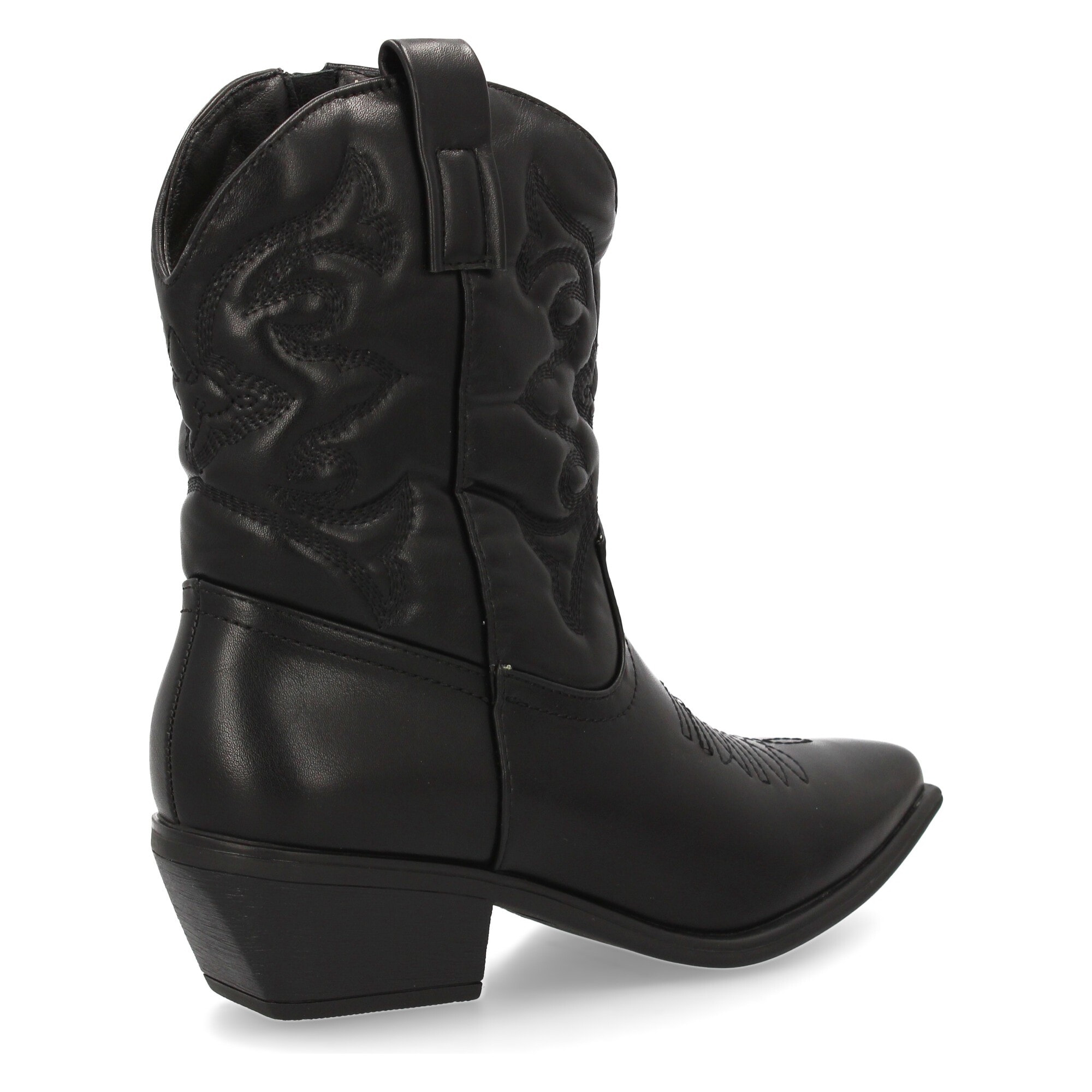 Botín cowboy con grabados en la caña