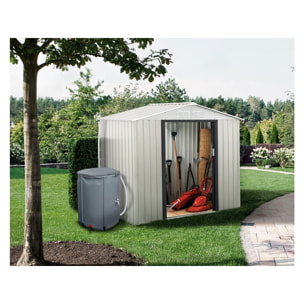 Abri de jardin métal "Nebraska" - 4,07m² avec gouttière et récupérateur d'eau