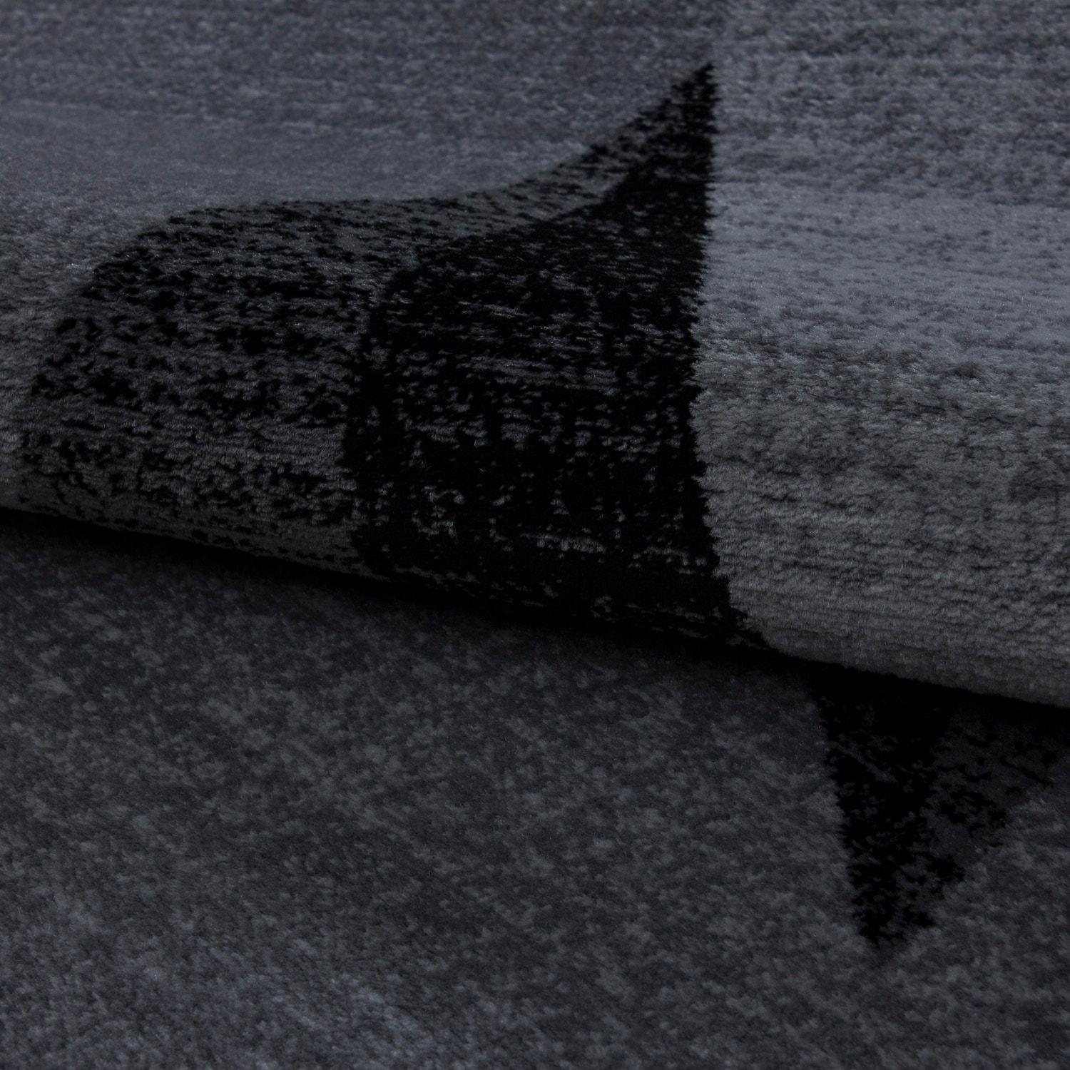 PLUS - Tapis à poils courts étoile gris - PLU8002GRI