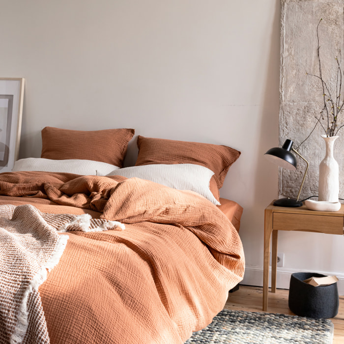 Housse de couette en gaze de coton, SIMPLEMENT GAUFRÉ