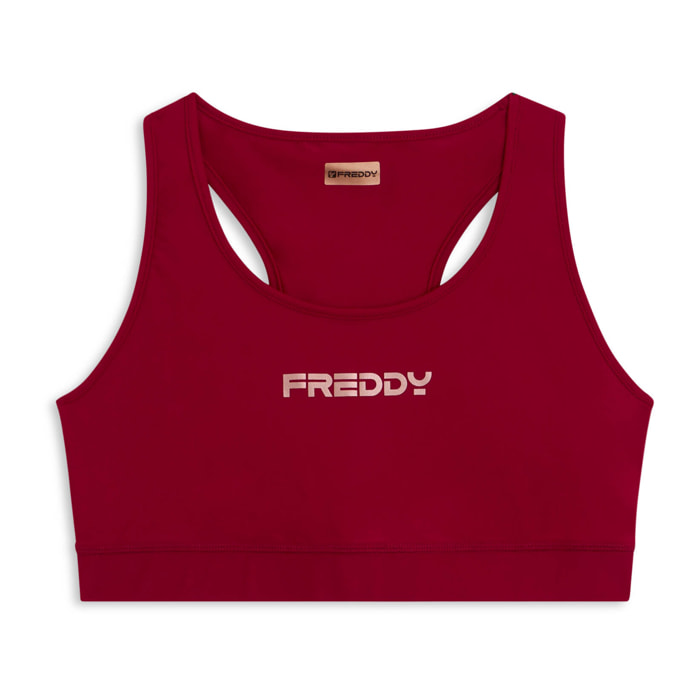 Top sportivo con retro vogatore elasticizzato