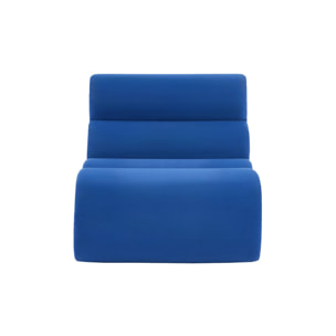 Lot de 2 chauffeuses tissu 1 place bleu électrique - L 81 x P 99 x H 75cm - Nova