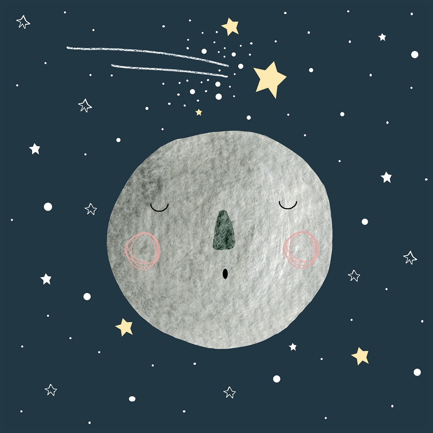 Tableau gris lune pour enfant Toile imprimée