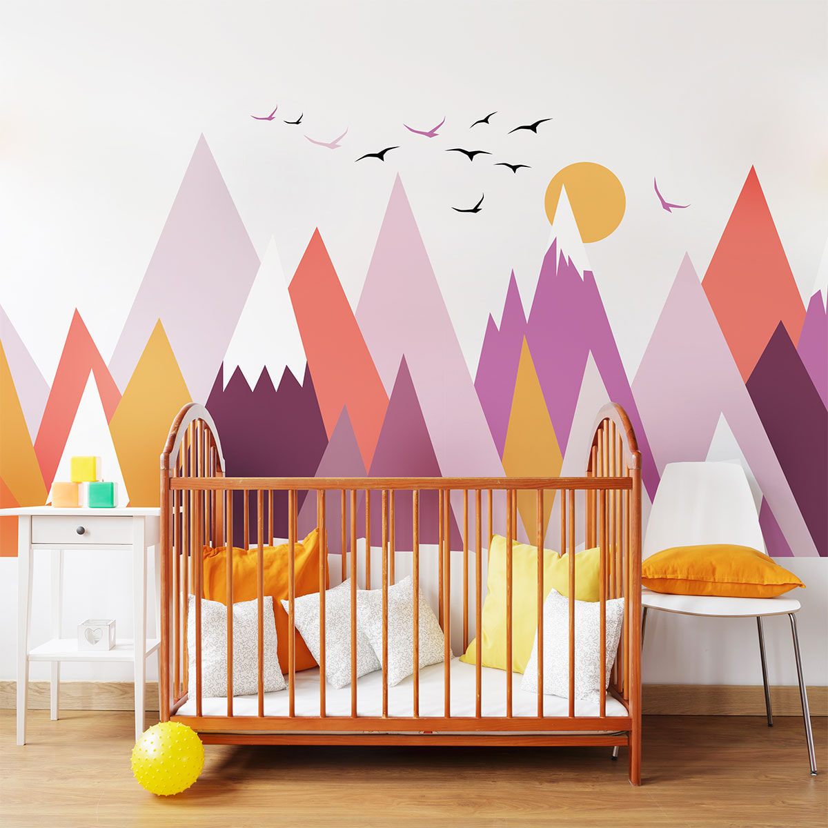 Stickers muraux enfants - Décoration chambre bébé - Autocollant Sticker mural géant enfant montagnes scandinaves HIMKA