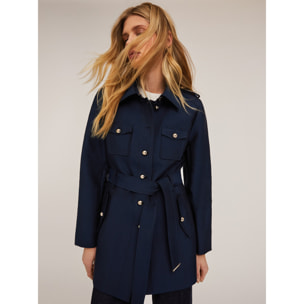 Motivi - Gabardina con botonadura simple - Azul