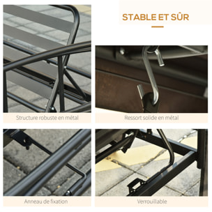 Balancelle de jardin convertible 3 places acier polyester