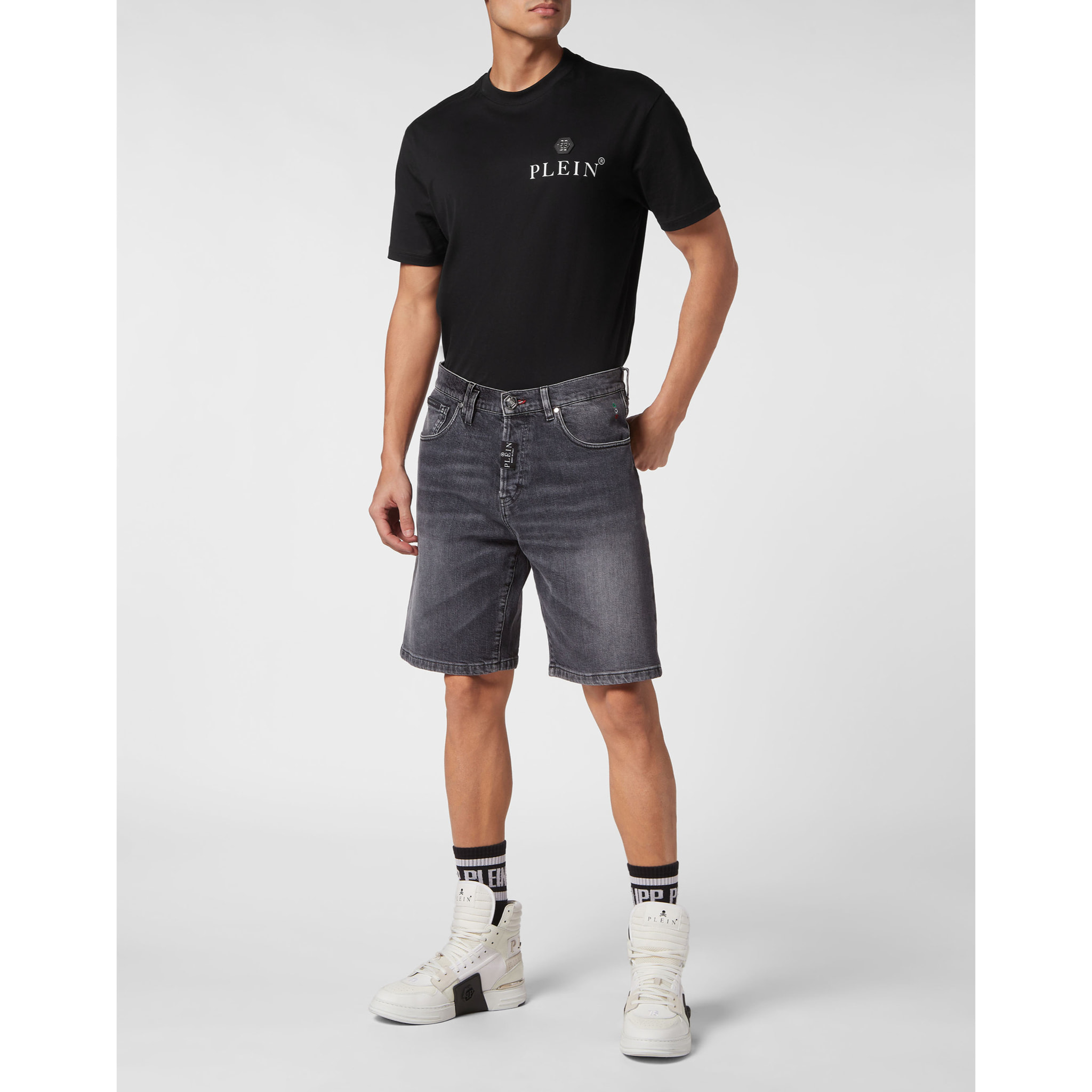 PHILIPP PLEIN DENIM SHORTS