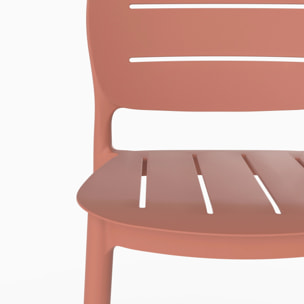 Lot de 2 chaises de bar de jardin 75 cm en plastique terracotta - Lola