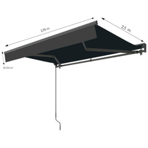 VALFENERA Store banne motorisé 2,95 x 2,5 m en aluminium avec toile gris