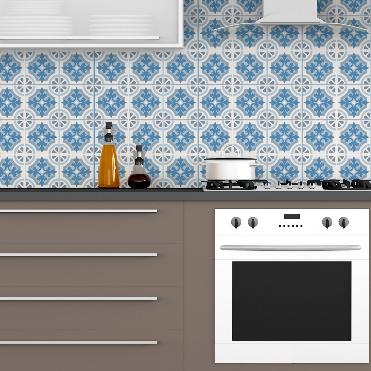 Stickers muraux - Sticker Mural Carrelage adhésif Cuisine Salle de Bain - 24 STICKERS CARRELAGES AZULEJOS VALDA