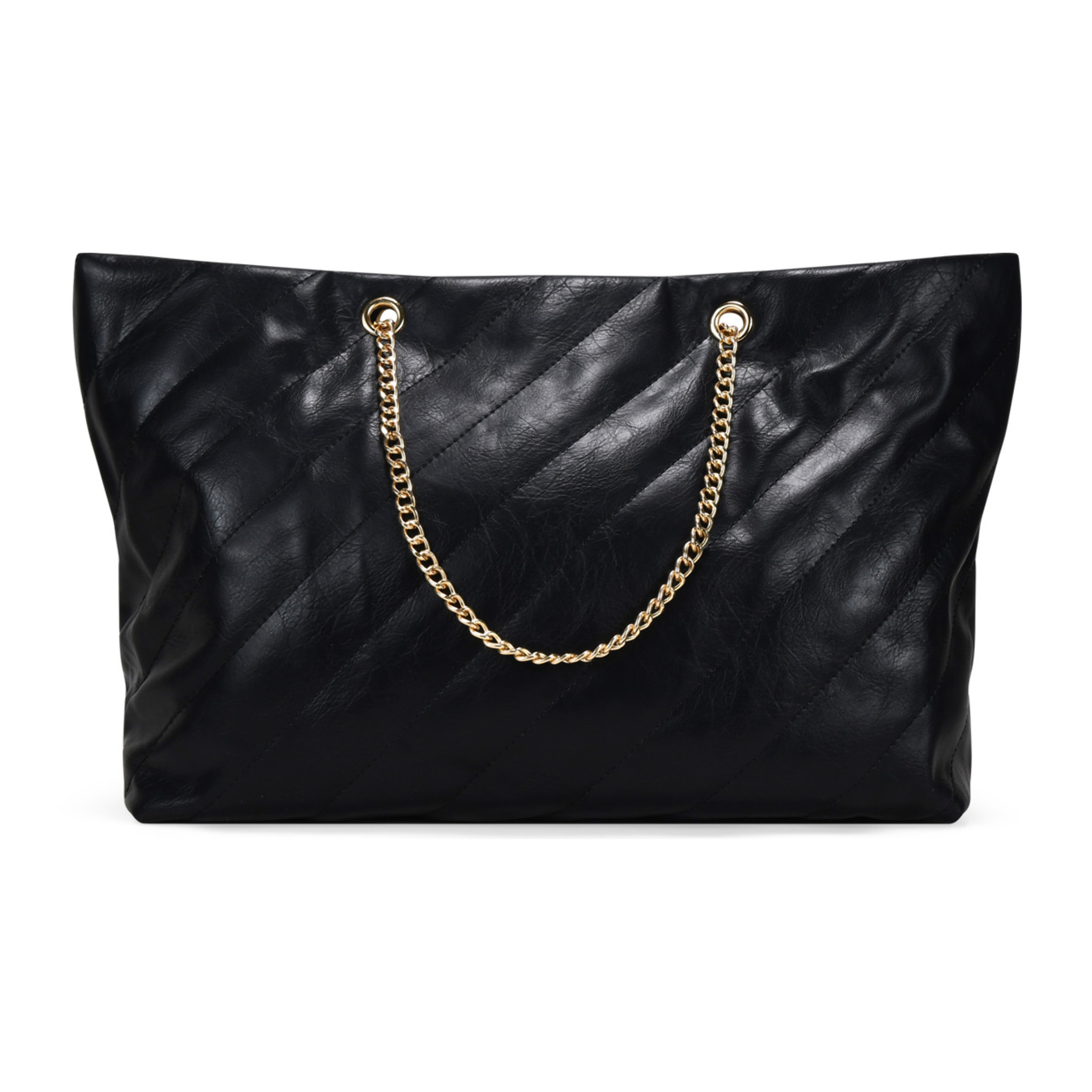 Bolso de hombro negro para portátil con cadena