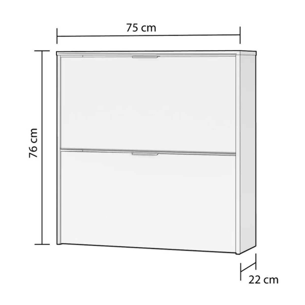 Zapatero Nubo 2 Puertas Blanco