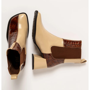 Botines 1707 NAPPA SHINNY CUERO-CHAMPAGNE/ VERONA color Cuero-champagne