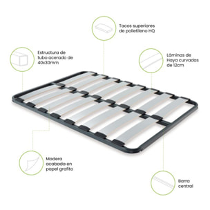 Somier láminas RX Graphite - Sin patas