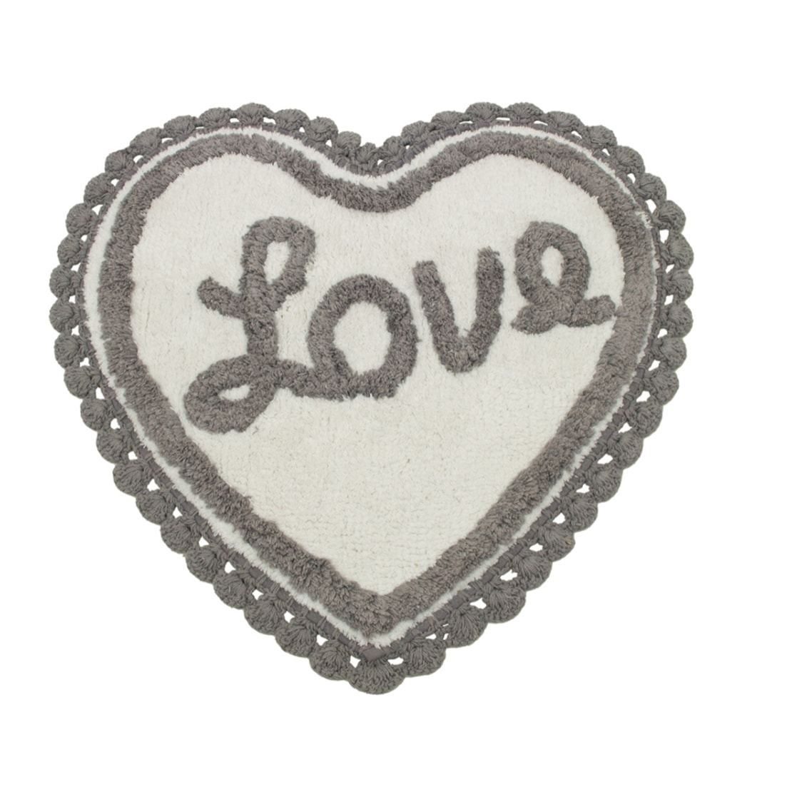 Tappeto Bagno A Forma Di Cuore Love Con Lace Bianco Smole