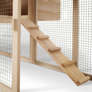 Poulailler clapier en bois avec pondoir intégré - 2 poules
