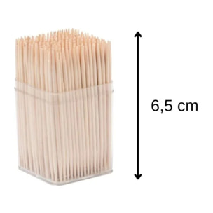 Lot de 1200 cure-dents en bois dans une boîte avec couvercle Fackelmann Wood Edition