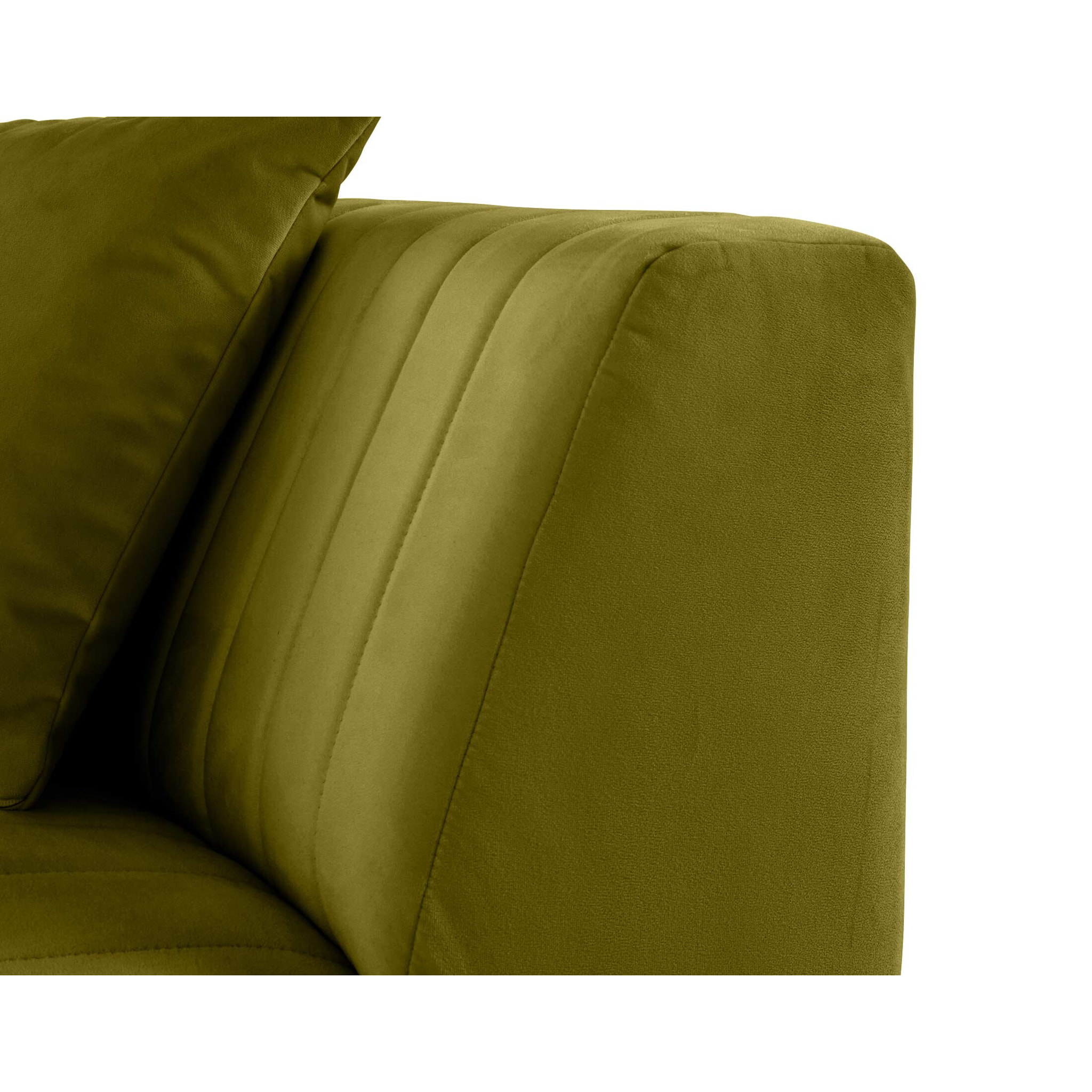 Nova - module d'assise d'angle réversible - en velours - Vert Olive