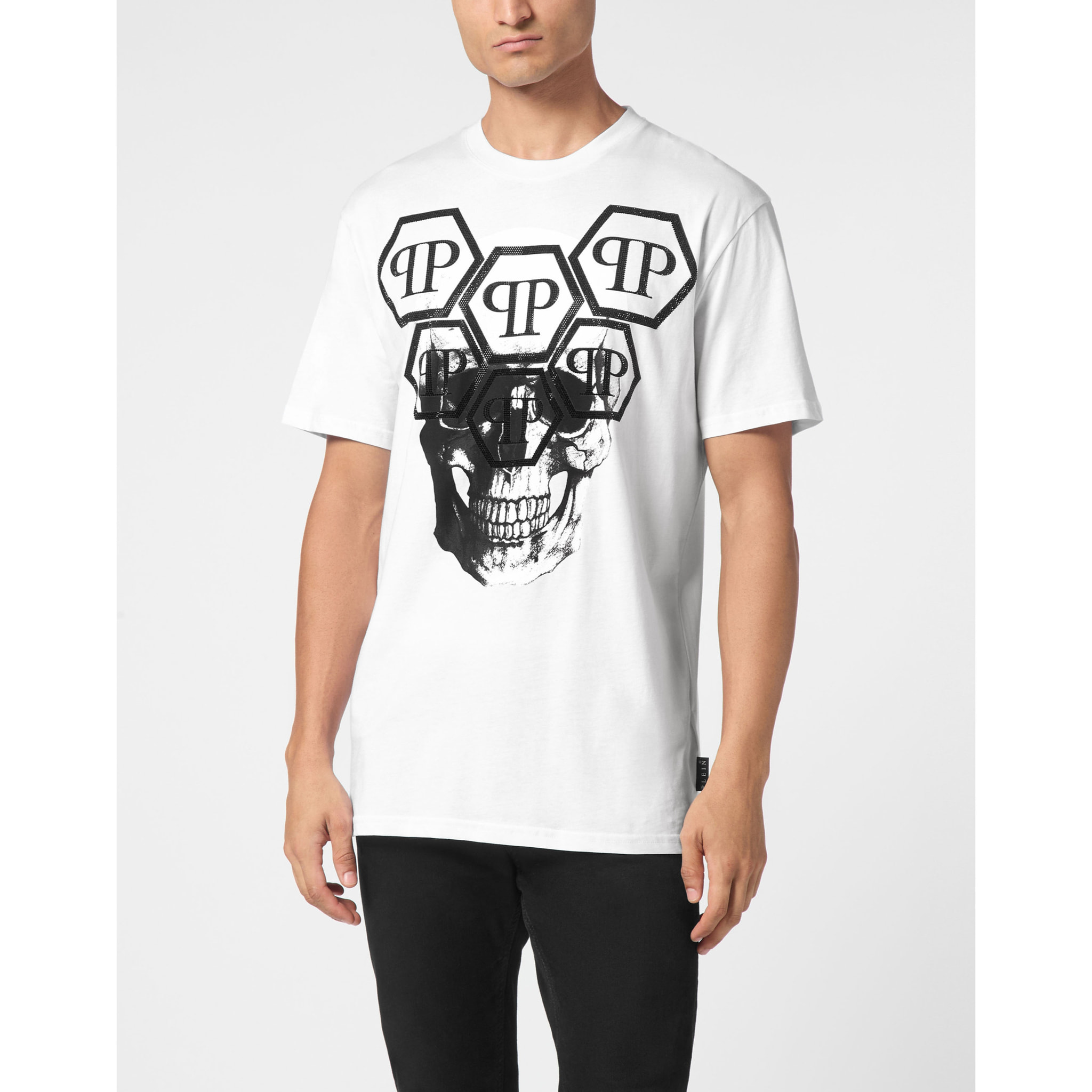 PHILIPP PLEIN Camiseta de cuello redondo y manga corta SKULL