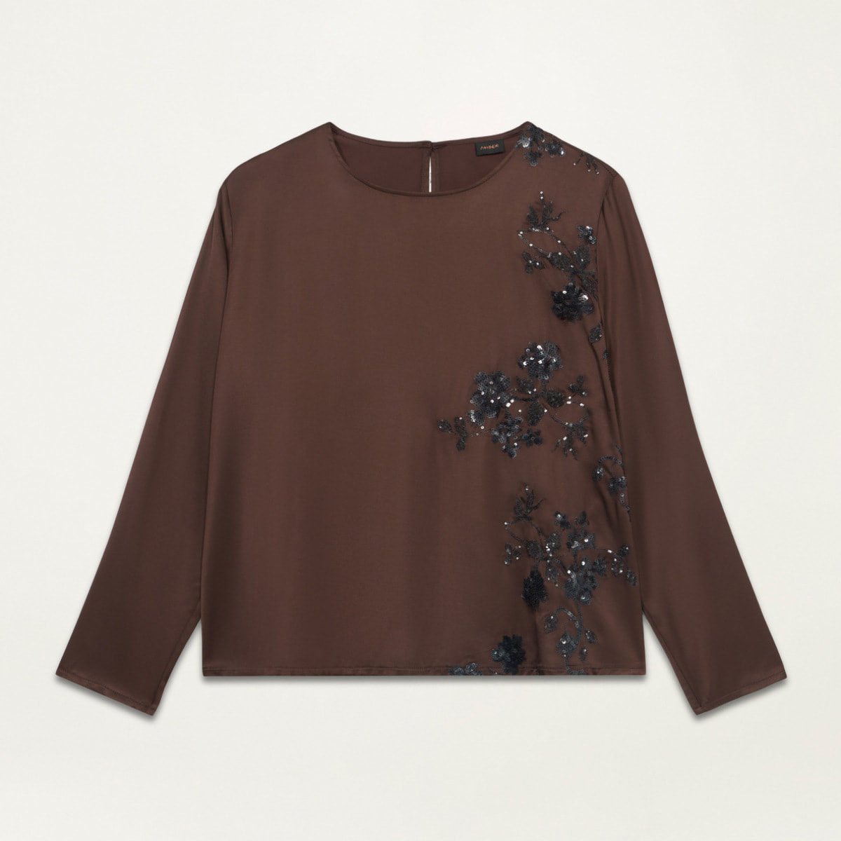 Oltre - Blusa con ricamo in paillettes - Marrone