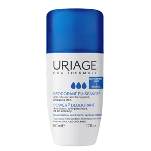 Déodorant Puissance 3 - Anti-Odeurs, Anti-Transpirant, Efficacité 24h 50 ml
