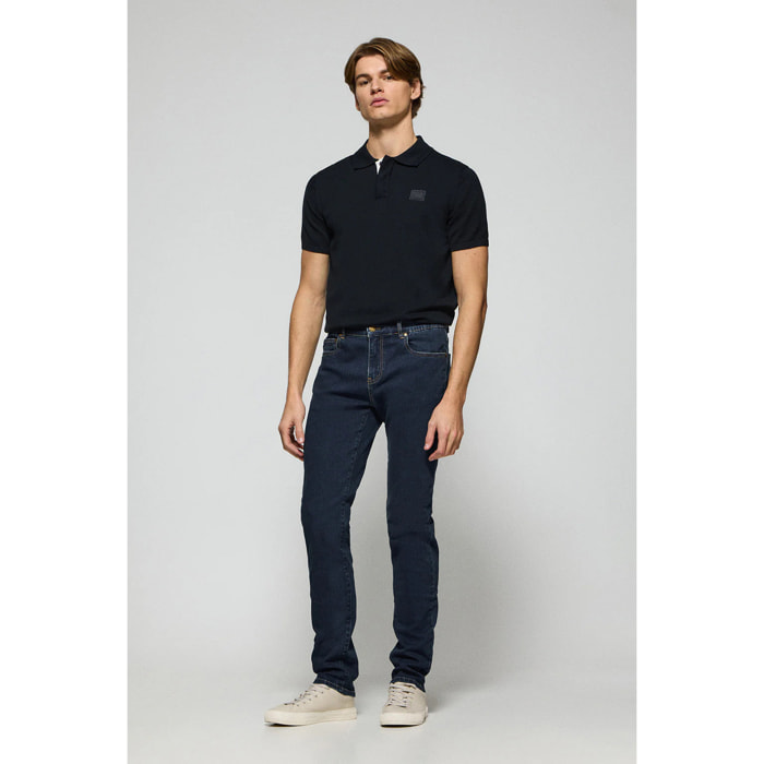 Jeans Tate blu indaco con particolari Polo Club