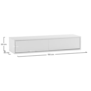 Mesa consola suspendida Auri 2 cajones color Blanco