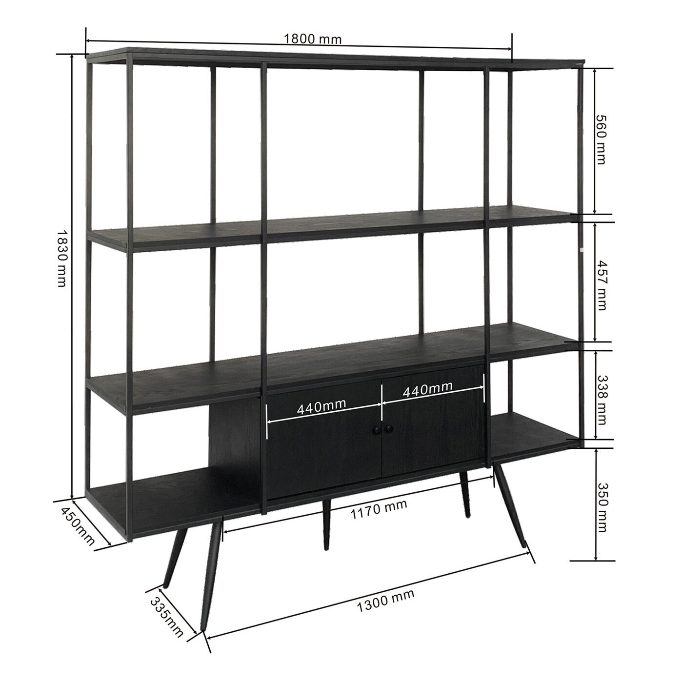 Étagère Cosy Sixties 183x180cm noire Kare Design