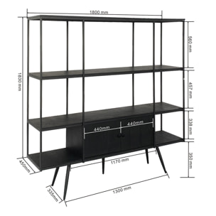 Étagère Cosy Sixties 183x180cm noire Kare Design