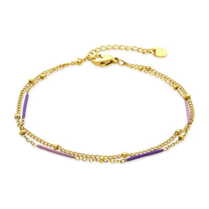 Pulsera con Lacado Multicolor acabado oro 18k