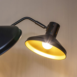 Applique double en métal noir et doré h28cm SNAKE