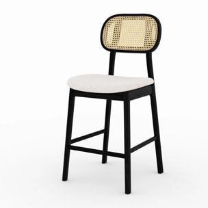 Lot de 2 chaises pour îlot central en tissu beige 64,5 cm - Maria