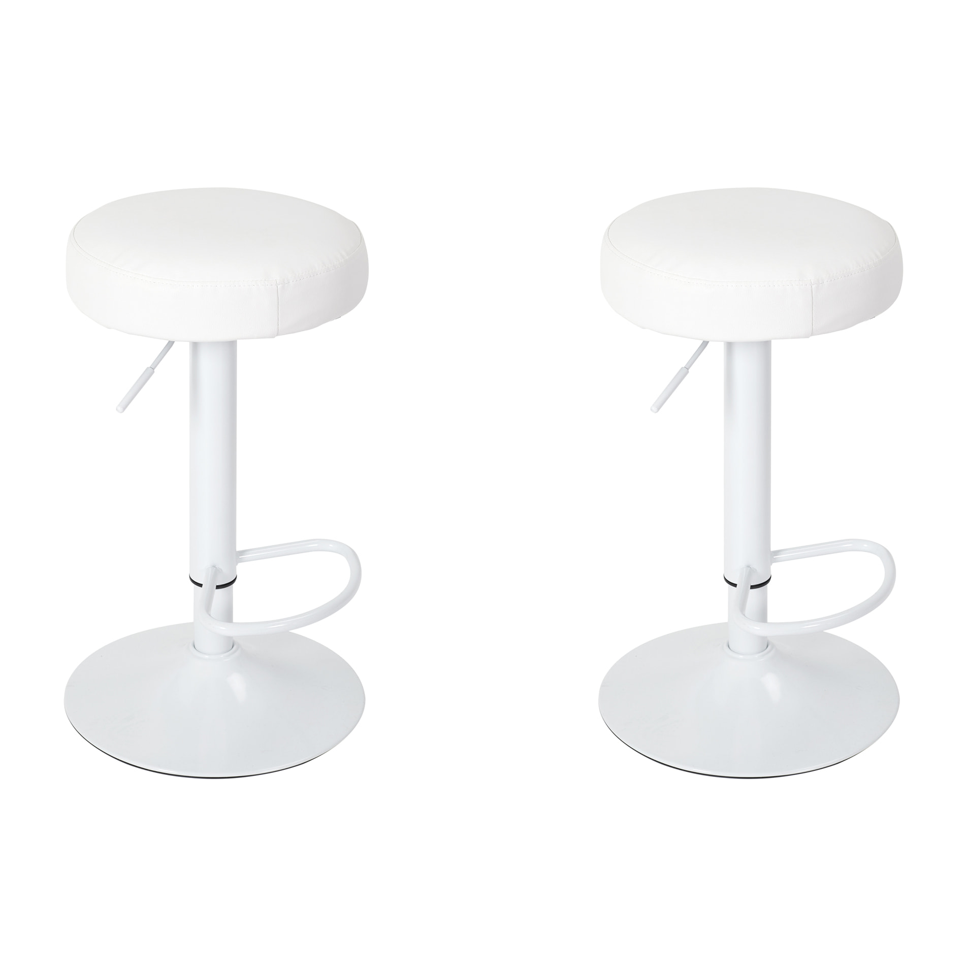 Tabouret De Bar Reglable Mumford Blanc - Lot De 2