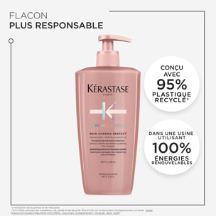 Chroma Absolu - Shampoing hydratant protecteur rechargeable - cheveux colorés sensibilisés ou abîmés, fins à moyens, 500 ml