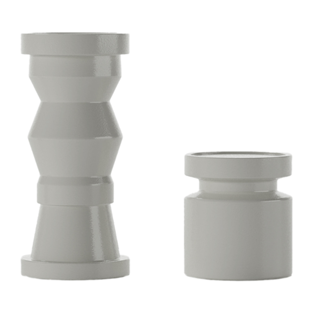 Set de 2 bougeoirs en bois design coloris crème