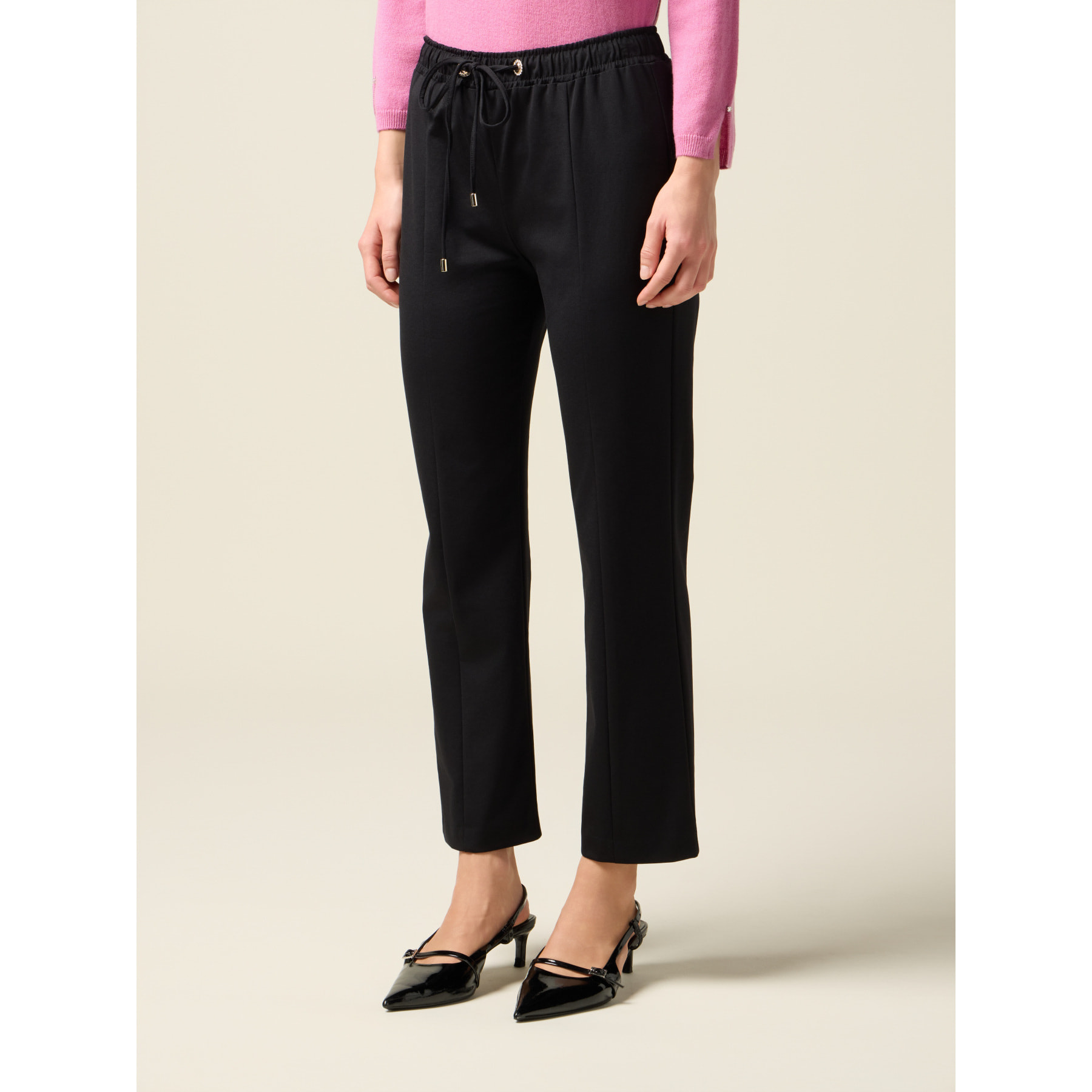 Oltre - Pantalones jogger de punto milano - Negro
