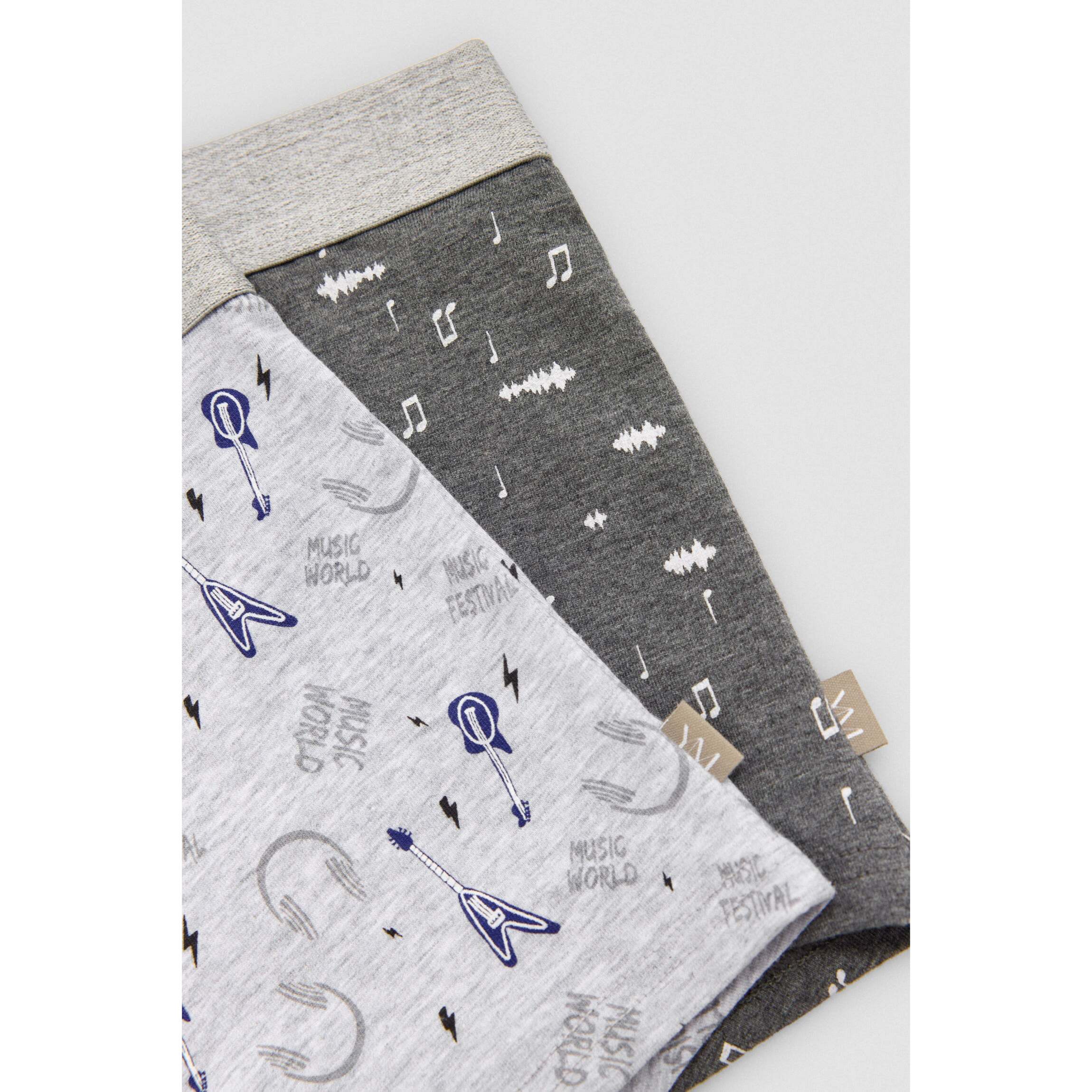 Confezione da 2 boxer da bambino con note musicali