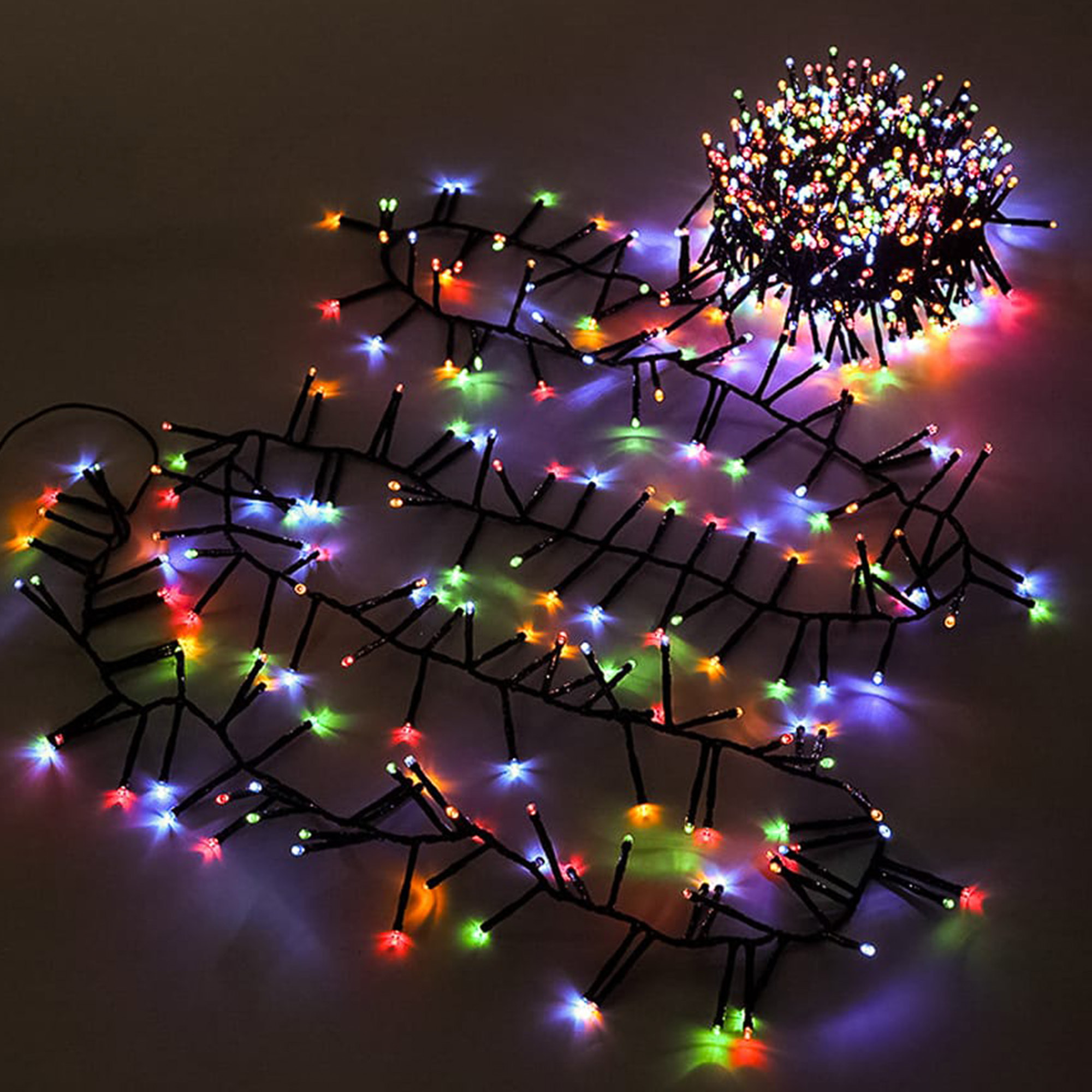 guirnalda con 320 luces led multicolor para exteriores - cable 3m