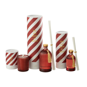 J-Line bâtonnets parfumés Magic - Rose Waltz - verre - blanc/corail - large