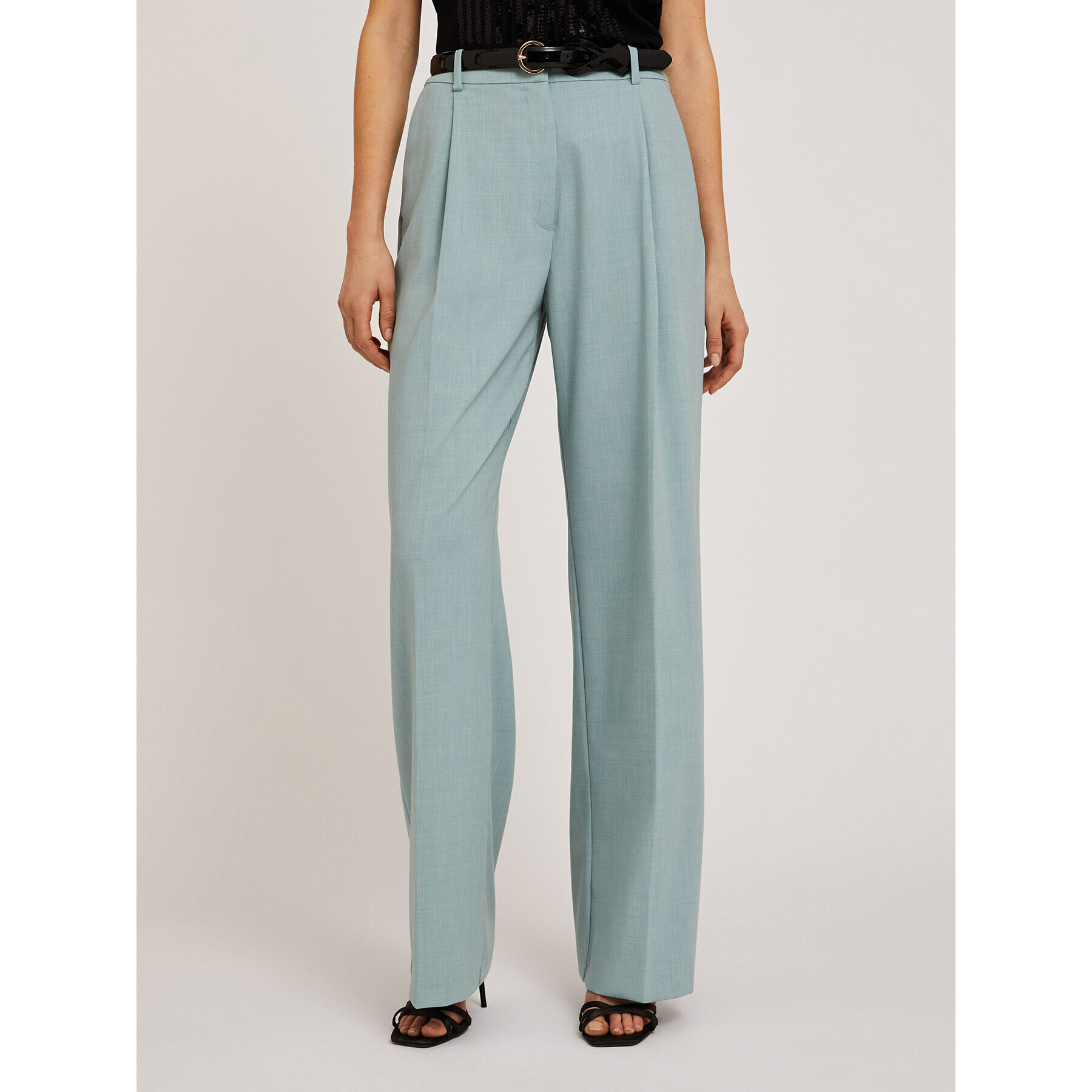 Motivi - Pantaloni palazzo con pieghe - Verde acqua